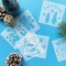 24 Pcs Small Christmas Stencils 3x3 Inch for Painting on Wood Slice